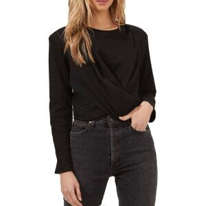 NWT ASTR Moxie French Terry Crop Cross Front Sweatshirt - Small